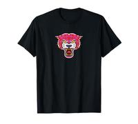 Fierce Pink Panther Head with Hearts Traditional Tattoo T-Shirt