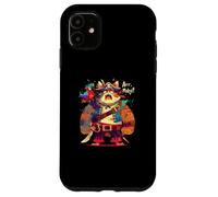 Fierce Pirate Cat with Parrot and Swords Funny Cat Lover Case for iPhone 11