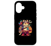 Fierce Pirate Cat with Parrot and Swords Funny Cat Lover Case for iPhone 16