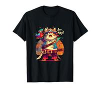 Fierce Pirate Cat with Parrot and Swords Funny Cat Lover T-Shirt