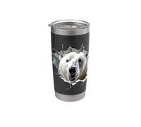 Fierce Polar Bear Breaking Through Design Stainless Steel Insulated Tumbler