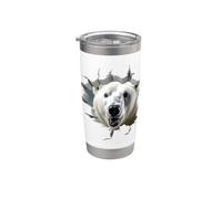 Fierce Polar Bear Breaking Through Design Stainless Steel Insulated Tumbler
