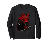 Fierce Red Owl Design with Sportbike Energy Motorcycle Rider Long Sleeve T-Shirt