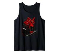 Fierce Red Owl Design with Sportbike Energy Motorcycle Rider Tank Top