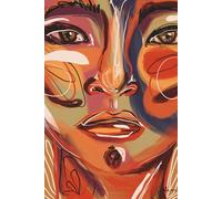Fierce Reflection, Lined Journal Notebook, 6”x9”, 200 pages, 90 gsm: Red-orange tones, bold profile, fierce feminine energy