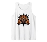Fierce Roaring Bear Claw Breakout Wild Predator Attack Art Tank Top