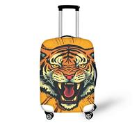 Fierce Roaring Tiger Travel Luggage Cover Suitcase Tiger Oil Painting Protective Washable Cover with Zipper Suitable for 18-32 Inch