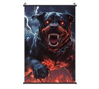 Fierce Rottweiler Dog Thunder Posters Canvas Wall Art Scroll Print