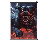 Fierce Rottweiler Dog Thunder Posters Canvas Wall Art Scroll Print