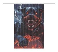 Fierce Rottweiler Dog Thunder Shower Curtain for Bathroom Waterproof Bath Liner with Hooks And Grommets Home Decor