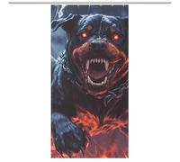 Fierce Rottweiler Dog Thunder Shower Curtain for Bathroom Waterproof Bath Liner with Hooks And Grommets Home Decor