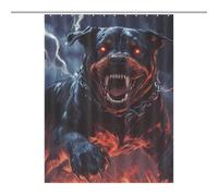 Fierce Rottweiler Dog Thunder Shower Curtain for Bathroom Waterproof Bath Liner with Hooks And Grommets Home Decor