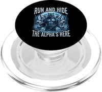 Fierce Run and Hide The Alpha’s Here Werewolf Wolf Fantasy PopSockets PopGrip for MagSafe