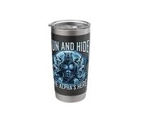 Fierce Run and Hide The Alpha’s Here Werewolf Wolf Fantasy Stainless Steel Insulated Tumbler