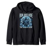 Fierce Run and Hide The Alpha’s Here Werewolf Wolf Fantasy Zip Hoodie