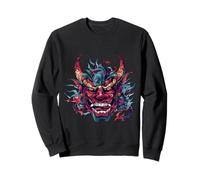 Fierce Samurai Masks Demon Spirit Design Sweatshirt