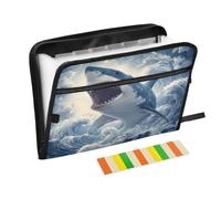 Fierce Shark Expanding File Folder A4,13 Pockets File Organiser, Paperwork A4 Plastic Wallet Document Storage Expander for School,Office and Home