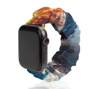Fierce Shark Flame Waves Scrunchie Watch Band Strap Wristbands Compatible with IWatch 42mm/44mm