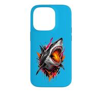 Fierce Shark Molten Bite Street Art Design Case for iPhone 14 Pro