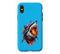 Fierce Shark Molten Bite Street Art Design Case for iPhone X/XS