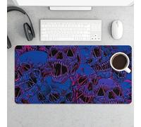 Fierce Skulls Large Gaming Mouse Pad 12x24 Inch Extended Desk Mat, Non-Slip Rubber Base Keyboard & Mouse Pad, Waterproof Computer Desk Pad for Office Home Gamer Desk Accessories
