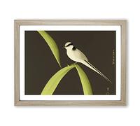 Fierce Swallow Bird Framed Print | A3 Oak Framed Wall Art | Ready to Hang | Modern Nature Picture | Living Room Bedroom Lounge Office
