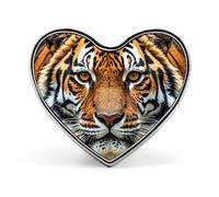 Fierce Tiger Buttons Pin Memorial Boutonniere for Wedding Groom Bride, Customize Lapel Heart Pin for Christmas, Men Women Costume Decorative Fashionable Brooches