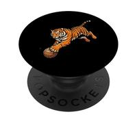 Fierce Tiger Dribbling Basketball Energy Spirit PopSockets Adhesive PopGrip