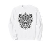 Fierce Tiger Head Mandala Floral Art Design Sweatshirt