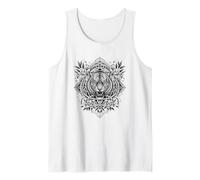 Fierce Tiger Head Mandala Floral Art Design Tank Top