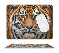 Fierce Tiger Mouse Pad for Office, Leather Mouse Mat with Non-Slip Base, Waterproof Desk Pad Protector for Home, Personalized Mouses Mat for Travel, Outdoor, 10" X 8"