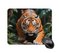 Fierce Tiger Mouse Pad Square Mice Mat Waterproof Computer Mousepad with Non-Slip Rubber Base Wireless Mice Pad for Laptop Office Home Personalized Gaming Mousepad 20 * 25cm
