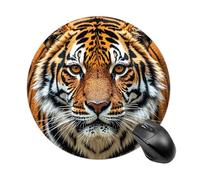 Fierce Tiger Round Mouse Pad 7.8 Inch - Non-Slip Rubber Base Mouse Mat Portable Ergonomic Desk Mat for Office, Laptop, Travel, Wireless Mice Mats - Waterproof & Durable Design