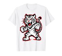 Fierce Tiger Siberian Martial Arts Graffiti Value Graphic T-Shirt, Men, White, M