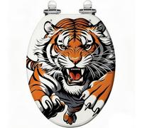 Fierce Tiger Toilet Seat with Decorative Pattern23 for Bathroom