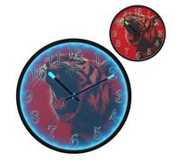 Fierce Tigers Roaring Night Light Wall Clock LED Wall Clocks Silent Battery-Operated Glow in The Dark Large Digital Display for Bedroom Living Room Kitchen, 12 Inch