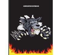 Fierce Werewolf Composition Notebook: College Ruled Journal for Students, Cool Wolf Monster Notebook for Boys Teens & Kids, 7.5 x 9.25 in, 120 Pages