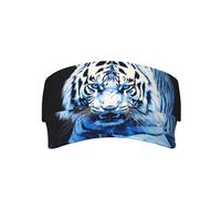 Fierce White Tiger Printed Sports Sun hat with an Adjustable Cutout top, Suitable for Outdoor Hiking, Cycling and Daily wear.
