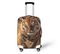 Fierce Wild Tiger Travel Luggage Cover, Broken Holes Design Tiger Oil Painting Suitcase Cover Washable Baggage Cover for Women Girls