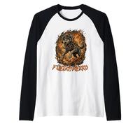 Fierce Wolf Breaking Chains Fire Iron Motivation Graphic Art Raglan Baseball Tee