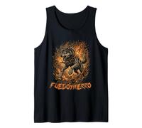 Fierce Wolf Breaking Chains Fire Iron Motivation Graphic Art Tank Top