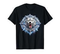 Fierce Wolf Compass Design - Nordic Ice Spirit Art | daagath T-Shirt