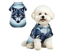Fierce wolf head Breathable Hawaiian Dog Shirt Summer Button Up Top for Small Medium Dogs XL