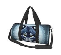 Fierce wolf head Canvas travel bag, large capacity, can be carried on the shoulder