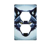 Fierce Wolf Head Decorative Switch Plate Cover-Unbreakable Polycarbonate Wall Plate for Home Office, 1 Gang with Screws