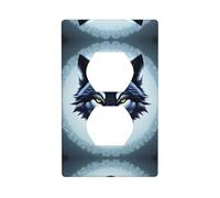 Fierce wolf head Double Sided Wall Plate Kit, Electrical Outlet Cover, Standard Size: 4.50 x 2.76 Inch