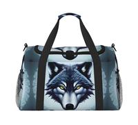 Fierce Wolf Head Hand Travel Bag – Reusable Shopping Tote – Storage for Camping, Groceries, Sports, Gym, Business Trips