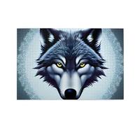 Fierce wolf head Horizontal Wooden Jigsaw Puzzle 1000 Pieces Relax and Improve Hands on Skills and Concentration