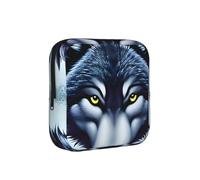 Fierce Wolf Head Period Proof Storage Bag-Feminine Hygiene Travel Case for Sanitary Pads, Discreet Mensural Pouch for Purse Office