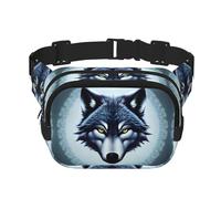 Fierce wolf head Printed fashionable waist bag, unisex messenger bag, fashionable travel waist bag